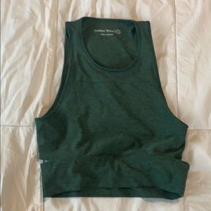 Outdoor voices forest green crop bra